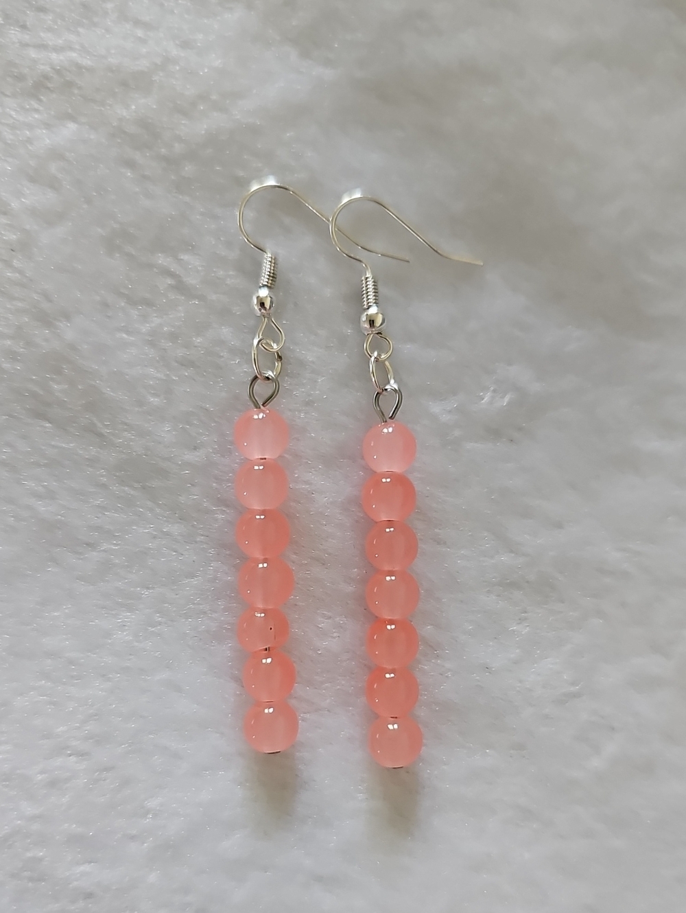 Pink Beaded Drop Earrings